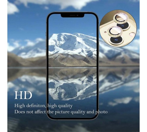 Захисне скло Metal Shine на камеру (у упак.) для Apple iPhone 14 (6.1") / 14 Plus (6.7") Золотий / Gold