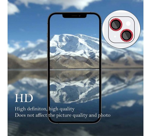 Захисне скло Metal Shine на камеру (у упак.) для Apple iPhone 14 (6.1") / 14 Plus (6.7") Червоний / Red