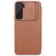 Шкіряний чохол-книжка Nillkin Qin Pro Camshield для Samsung Galaxy S23+ Коричневий