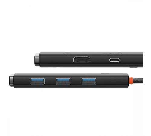 Перехідник HUB Baseus Lite Series 5in1 (Type-C to HDMI + 3xUSB 3.0 + PD) (WKQX04) Чорний