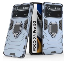 Ударостійкий чохол Transformer Ring for Magnet для Xiaomi Poco X4 Pro 5G Сірий / Metal slate