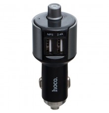 АЗП FM модулятор Hoco E19 (2USB 2.4А) Чорний / Сірий