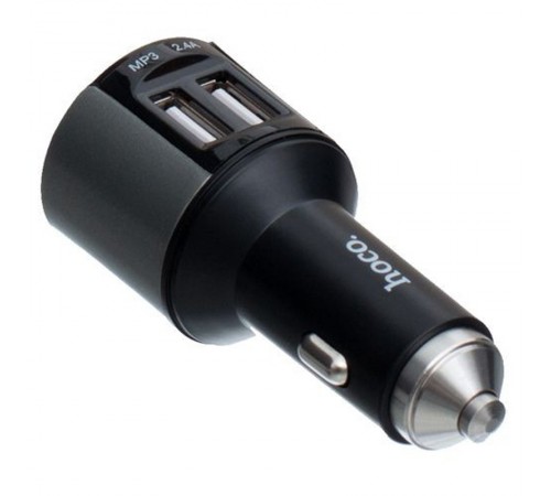 АЗП FM модулятор Hoco E19 (2USB 2.4А) Чорний / Сірий