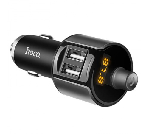 АЗП FM модулятор Hoco E19 (2USB 2.4А) Чорний / Сірий