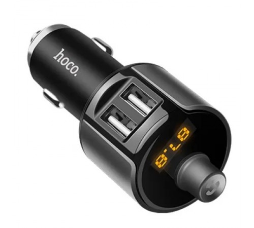 АЗП FM модулятор Hoco E19 (2USB 2.4А) Чорний / Сірий