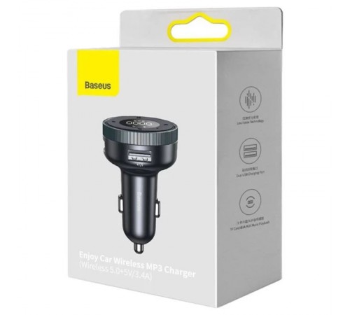 АЗП FM модулятор Baseus Enjoy 17W (2USB-A) (CCLH-01) Чорний