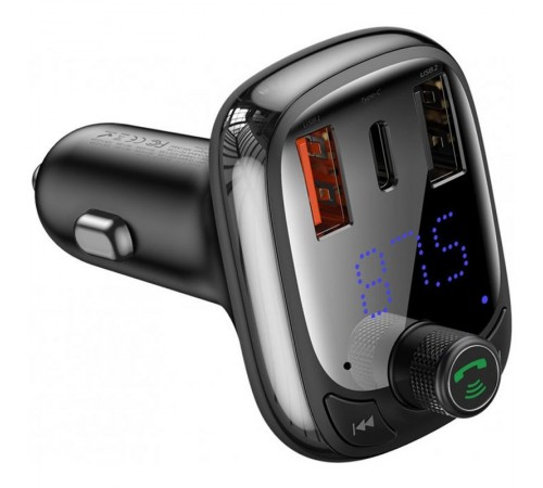 АЗП FM модулятор Baseus S-13 36W (2USB-A/1C) (CCMT000101) Чорний