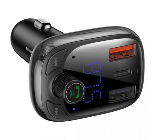 АЗП FM модулятор Baseus S-13 36W (2USB-A/1C) (CCMT000101) Чорний