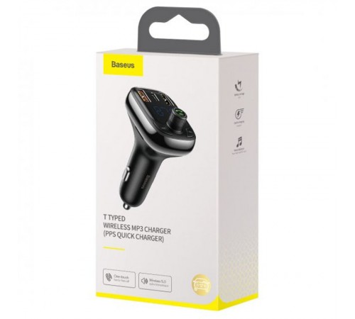 АЗП FM модулятор Baseus S-13 36W (2USB-A/1C) (CCMT000101) Чорний