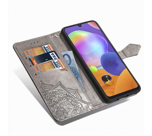 Шкіряний чохол-книжка Art Case з візитницею для Samsung Galaxy A34 5G Сірий