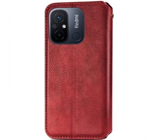 Шкіряний чохол книжка GETMAN Cubic (PU) для Xiaomi Redmi 12C Червоний