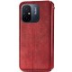 Шкіряний чохол книжка GETMAN Cubic (PU) для Xiaomi Redmi 12C Червоний