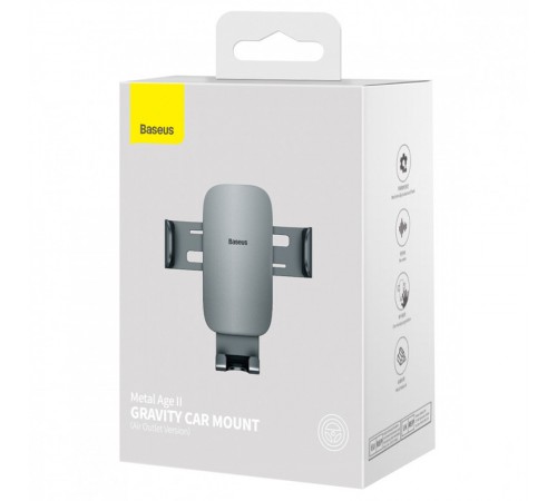 Автотримач Baseus Metal Age 2 Gravity Car Mount (Air Outlet Version) (SUJS00001) Dark Grey