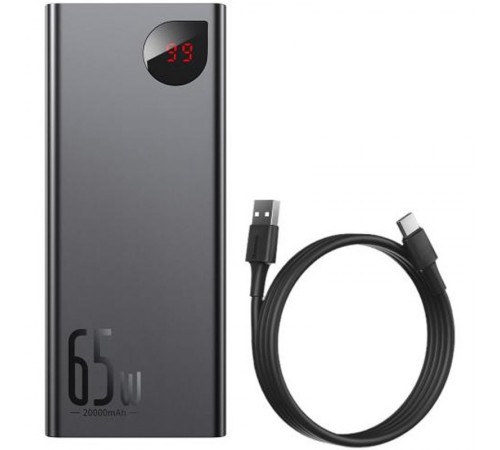 Портативний ЗП Baseus Adaman Metal Digital Display QC 65W 20000 mAh (PPIMDA-D) Black