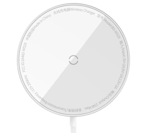 БЗП Baseus Simple Mini3 Magnetic Wireless Charger 15W (CCJJ0400) Silver