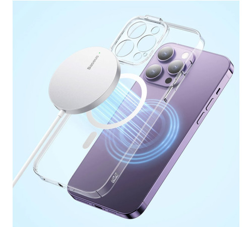 БЗП Baseus Simple Mini3 Magnetic Wireless Charger 15W (CCJJ0400) Silver