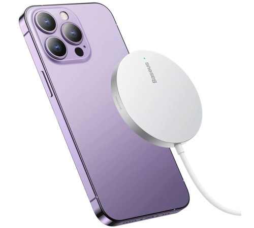 БЗП Baseus Simple Mini3 Magnetic Wireless Charger 15W (CCJJ0400) Silver