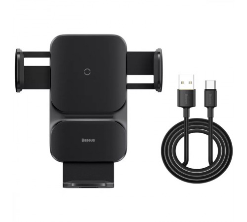 Автотримач з БЗП Baseus Wisdom Auto Alignment (QI 15W) (Air Outlet base) (CGZX000001) Black