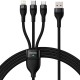 Дата кабель Baseus Flash Series 2 USB to MicroUSB-Lightning-Type-C 100W (1.2m) (CASS03000) Black