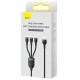 Дата кабель Baseus Flash Series 2 USB to MicroUSB-Lightning-Type-C 100W (1.2m) (CASS03000) Black