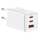 МЗП Baseus GaN5 Pro 65W 2Type-C+USB 100W EU (CCGP12020) White