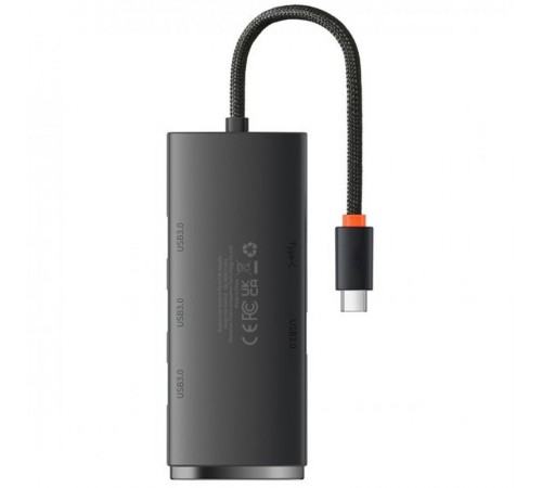 Перехідник HUB Baseus Lite Series 4in1 (Type-C to 4xUSB 3.0) 1m (WKQX03) Black Перехідник HUB Baseus Lite Series 4in1 (Type-C to 4xUSB 3.0) 1m (WKQX03) Black