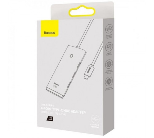 Перехідник HUB Baseus Lite Series 4in1 (Type-C to 4xUSB 3.0) 1m (WKQX03) Black Перехідник HUB Baseus Lite Series 4in1 (Type-C to 4xUSB 3.0) 1m (WKQX03) Black