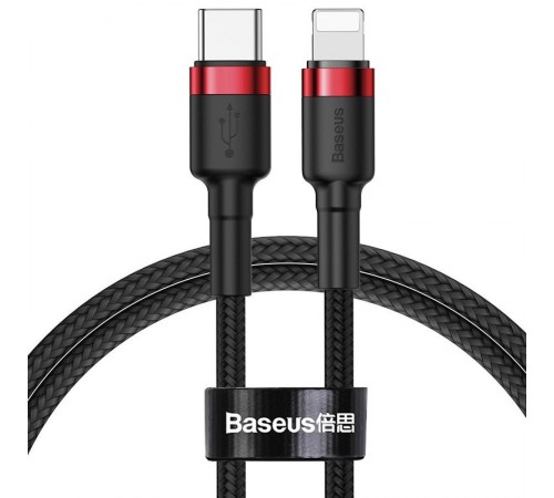 Дата кабель Baseus Cafule Type-C to Lightning PD 18W (1m) (CATLKLF) Red / Black Дата кабель Baseus Cafule Type-C to Lightning PD 18W (1m) (CATLKLF) Red / Black