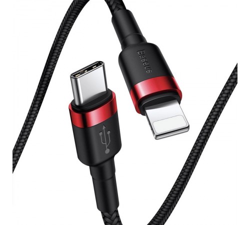 Дата кабель Baseus Cafule Type-C to Lightning PD 18W (1m) (CATLKLF) Red / Black Дата кабель Baseus Cafule Type-C to Lightning PD 18W (1m) (CATLKLF) Red / Black