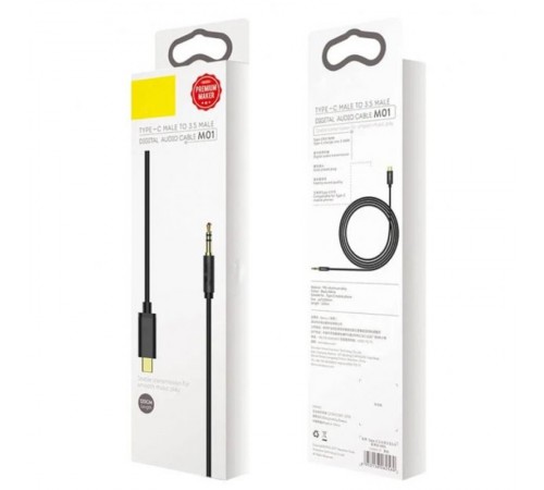 Аудіо кабель Aux Baseus Yiven Type-C Male to 3.5mm Male M01 (1m) (CAM01-01) Black