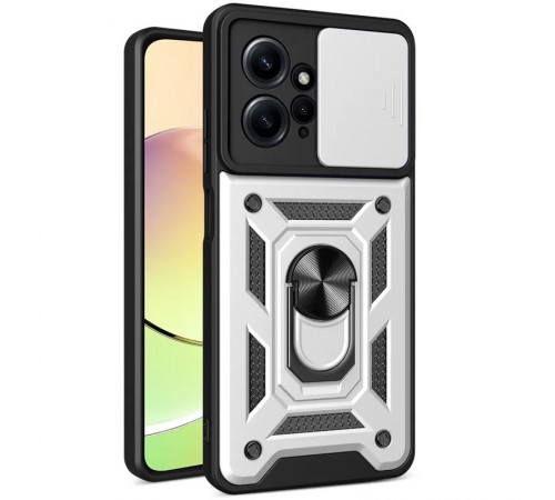 Ударостійкий чохол Camshield Serge Ring для Xiaomi Redmi Note 12 4G Срібний Ударостійкий чохол Camshield Serge Ring для Xiaomi Redmi Note 12 4G Срібний