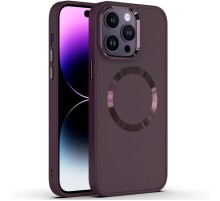 TPU чохол Bonbon Metal Style with MagSafe для Apple iPhone 12 Pro / 12 (6.1") Бордовий / Plum