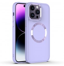 TPU чохол Bonbon Metal Style with MagSafe для Apple iPhone 12 Pro Max (6.7") Бузковий / Dasheen