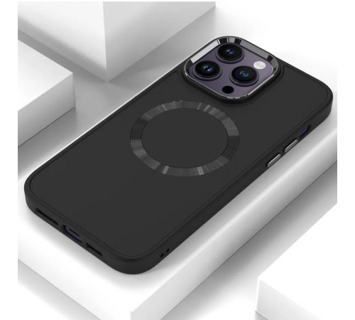 TPU чохол Bonbon Metal Style with MagSafe для Apple iPhone 12 Pro Max (6.7") Чорний / Black TPU чохол Bonbon Metal Style with MagSafe для Apple iPhone 12 Pro Max (6.7") Чорний / Black