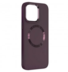 TPU чохол Bonbon Metal Style with MagSafe для Apple iPhone 13 (6.1") Бордовий / Plum