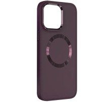 TPU чохол Bonbon Metal Style with MagSafe для Apple iPhone 14 (6.1") Бордовий / Plum