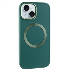 TPU чохол Bonbon Metal Style with MagSafe для Apple iPhone 14 (6.1") Зелений / Army Green