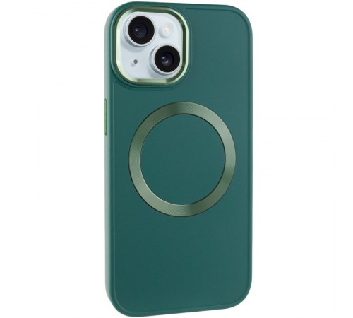 TPU чохол Bonbon Metal Style with MagSafe для Apple iPhone 14 (6.1") Зелений / Army Green TPU чохол Bonbon Metal Style with MagSafe для Apple iPhone 14 (6.1") Зелений / Army Green