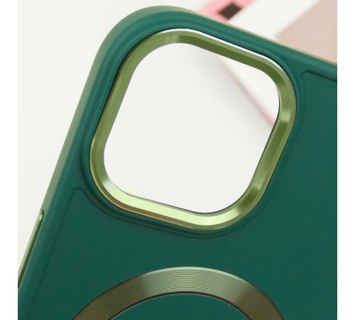 TPU чохол Bonbon Metal Style with MagSafe для Apple iPhone 14 (6.1") Зелений / Army Green TPU чохол Bonbon Metal Style with MagSafe для Apple iPhone 14 (6.1") Зелений / Army Green