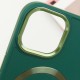 TPU чохол Bonbon Metal Style with MagSafe для Apple iPhone 14 (6.1") Зелений / Army Green
