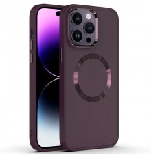 TPU чохол Bonbon Metal Style with MagSafe для Apple iPhone 14 Pro (6.1") Бордовий / Plum