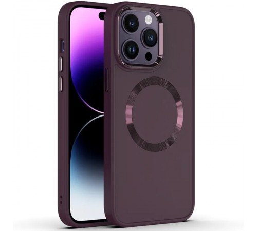 TPU чохол Bonbon Metal Style with MagSafe для Apple iPhone 14 Pro (6.1") Бордовий / Plum TPU чохол Bonbon Metal Style with MagSafe для Apple iPhone 14 Pro (6.1") Бордовий / Plum