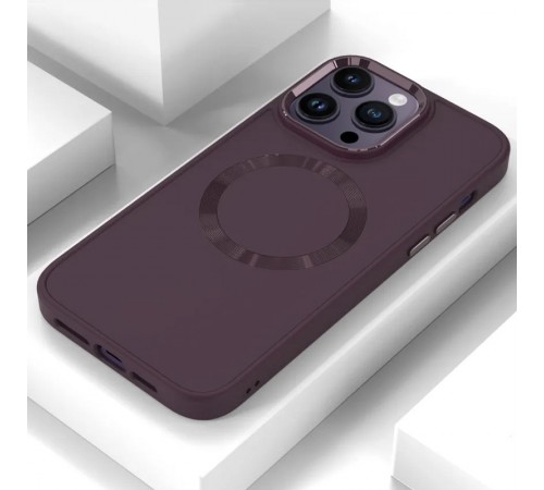TPU чохол Bonbon Metal Style with MagSafe для Apple iPhone 14 Pro (6.1") Бордовий / Plum TPU чохол Bonbon Metal Style with MagSafe для Apple iPhone 14 Pro (6.1") Бордовий / Plum