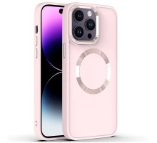 TPU чохол Bonbon Metal Style with MagSafe для Apple iPhone 14 Pro Max (6.7") Рожевий / Light Pink