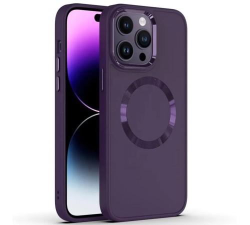 TPU чохол Bonbon Metal Style with MagSafe для Apple iPhone 14 Pro Max (6.7") Фіолетовий / Dark Purple TPU чохол Bonbon Metal Style with MagSafe для Apple iPhone 14 Pro Max (6.7") Фіолетовий / Dark Purple