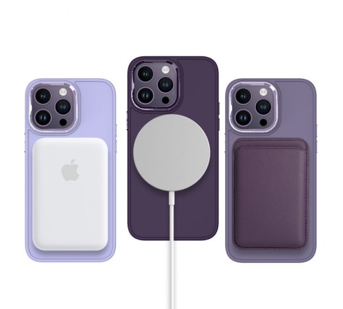 TPU чохол Bonbon Metal Style with MagSafe для Apple iPhone 14 Pro Max (6.7") Фіолетовий / Dark Purple TPU чохол Bonbon Metal Style with MagSafe для Apple iPhone 14 Pro Max (6.7") Фіолетовий / Dark Purple