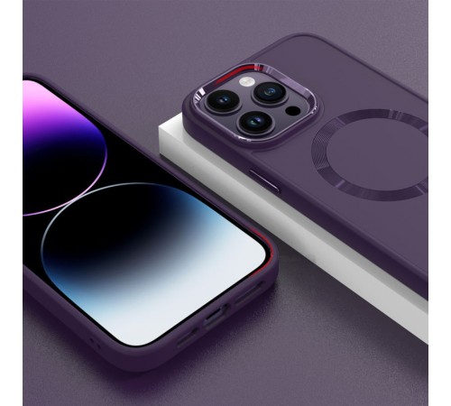 TPU чохол Bonbon Metal Style with MagSafe для Apple iPhone 14 Pro Max (6.7") Фіолетовий / Dark Purple TPU чохол Bonbon Metal Style with MagSafe для Apple iPhone 14 Pro Max (6.7") Фіолетовий / Dark Purple