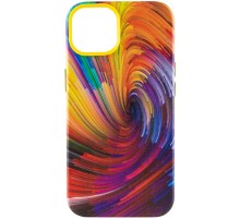 Шкіряний чохол Colour Splash with MagSafe для Apple iPhone 13 (6.1") Orange / Red