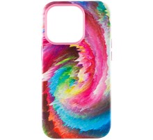 Шкіряний чохол Colour Splash with MagSafe для Apple iPhone 13 Pro (6.1") Pink / Blue