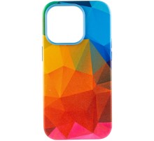 Шкіряний чохол Colour Splash with MagSafe для Apple iPhone 13 Pro Max (6.7") Red / Blue